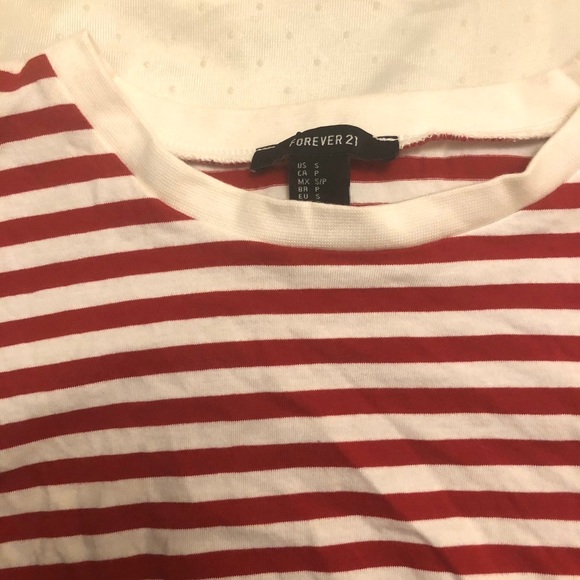 Forever 21 Striped Crop Top - Red and White - Picture 2 of 3